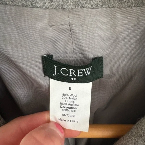 J Crew Gray Blazer with Tan Trim - Picture 3 of 6